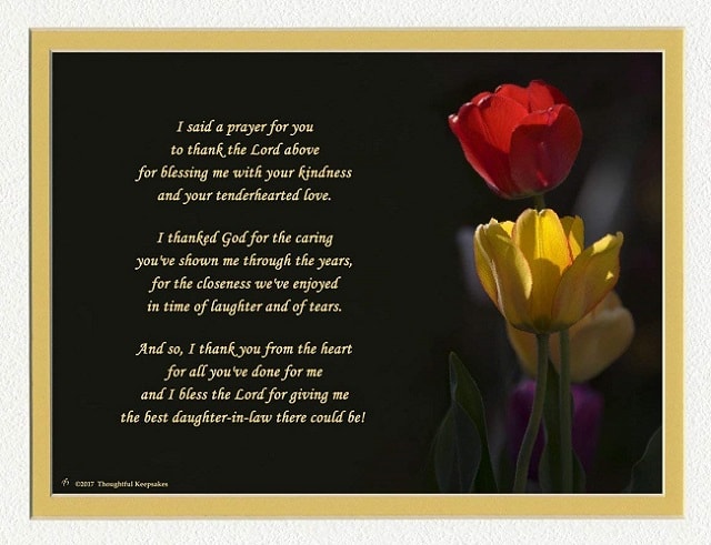 Daughter in Law Flower Poem Prayer