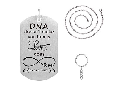 DNA doesn't make family key pendant